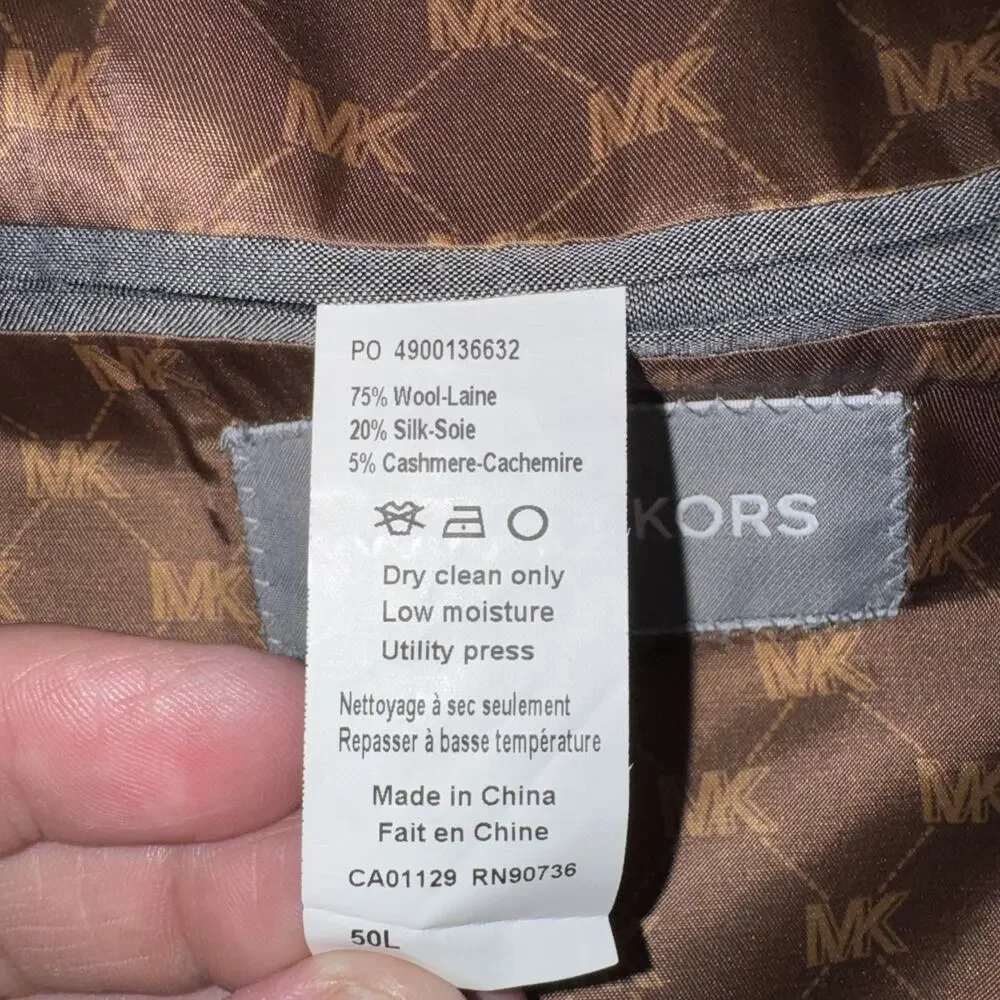 MICHAEL KORS Mens 50L Wool Silk Cashmere Blazer Sport Coat Suit Jacket EUC